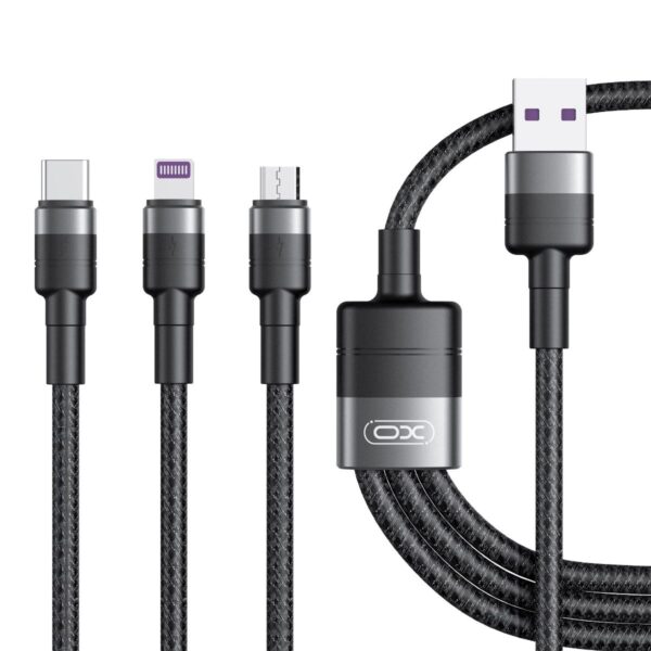 XO NBQ191 3 Σε 1 40W Γρήγορης Φόρτισης USB Καλώδιο 1.2μ
